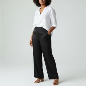 Tommy Bahama Black Silk Blend Wide-Leg Pants